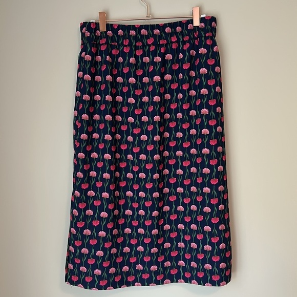 J. Crew Dresses & Skirts - J. Crew Blue and Pink Floral Midi Skirt